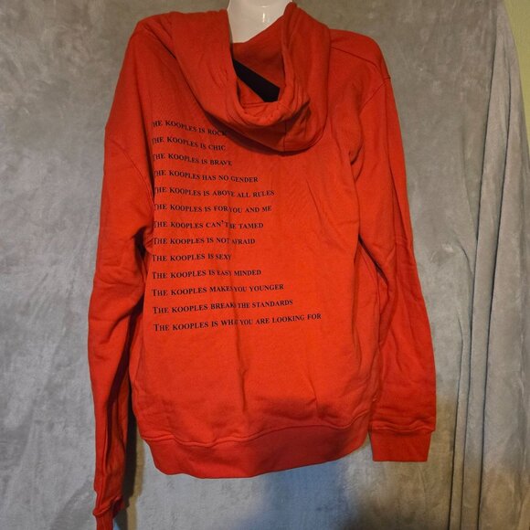 The Kooples Men's Athleisure Sportwear Casual Comfy Red "What Is?" Hoodie Sz XL - Picture 4 of 8